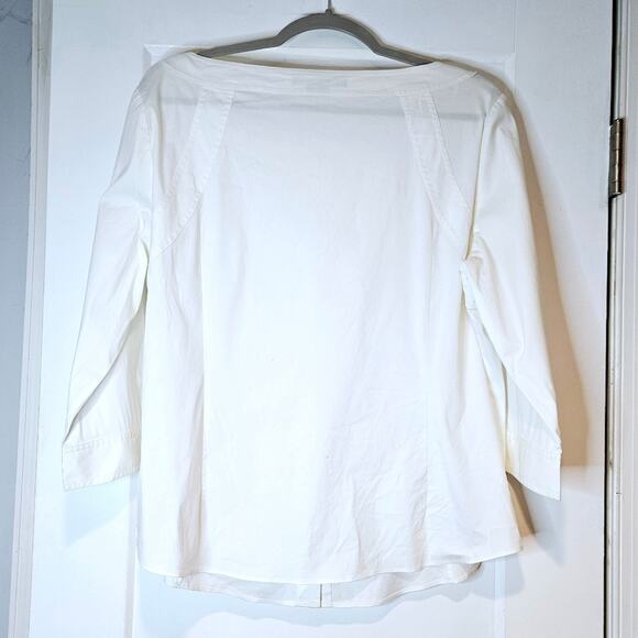 Lafayette 148 Button Down Boat Neck Top - Picture 2 of 6